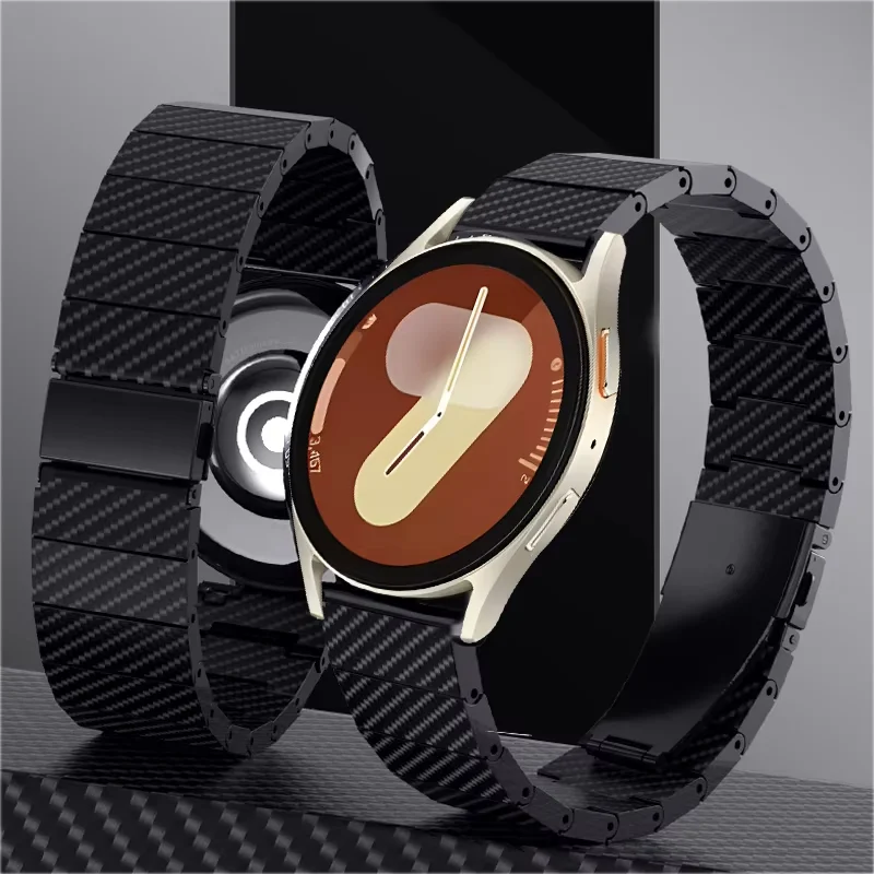 20mm 22MM Carbon Fiber WatchBand For Samsung Galaxy 7-FE 6/4 Classic 5 Pro/Active 2/Gear S3 Bracelet Huawei watch GT 4-3-2 Strap
