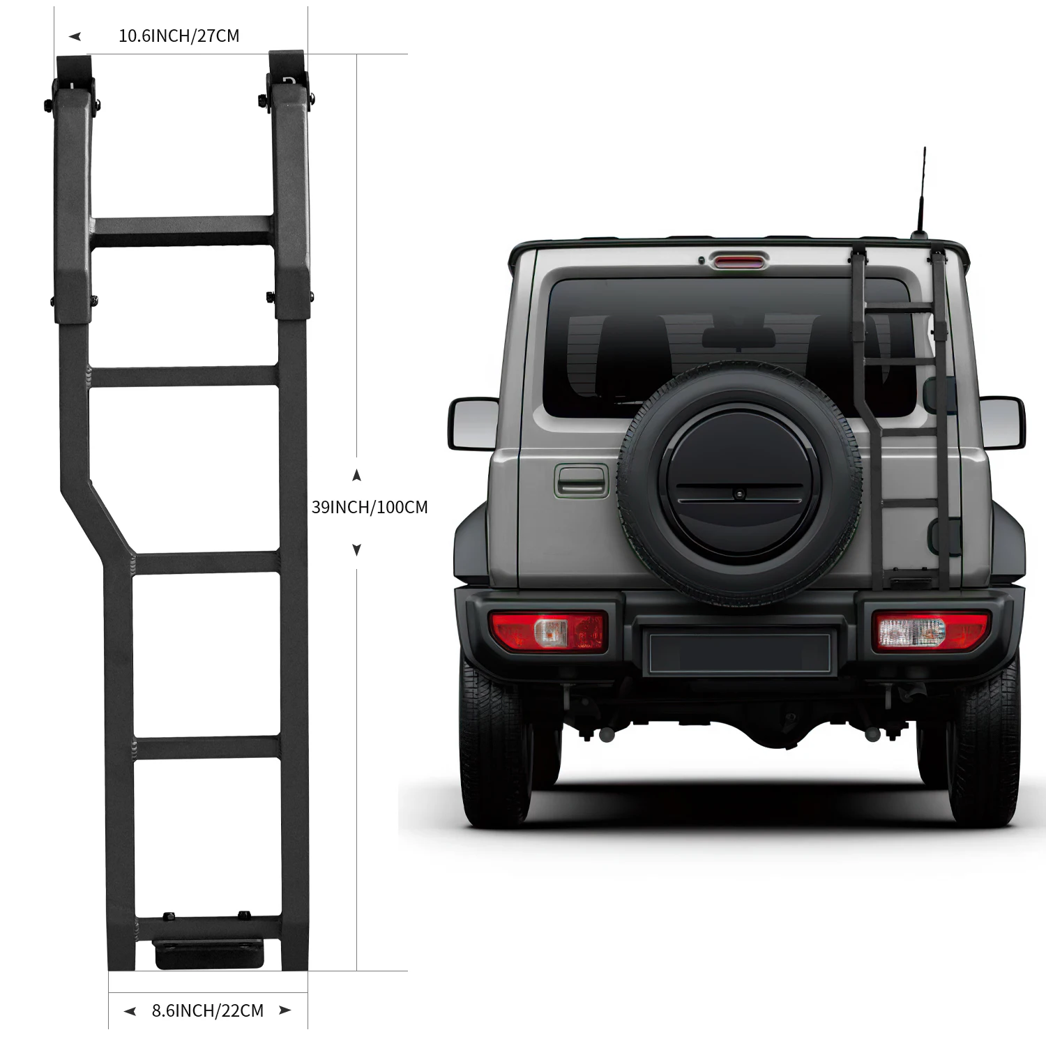 High Quality Metal Material Car Tailgate Ladder For Suzuk Jimn 2018-Up JB74W JB64 Exterior Accessories