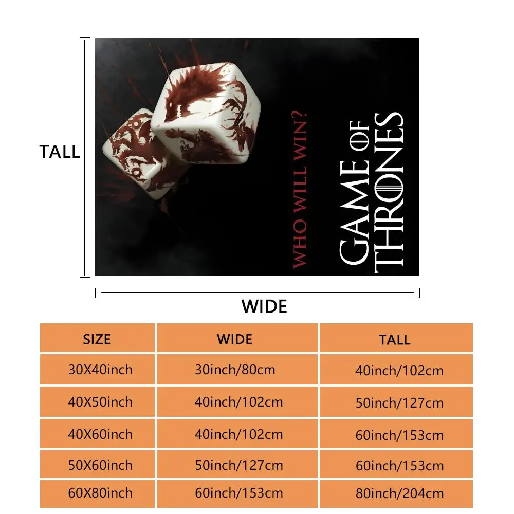 G-Game-Of-Thrones Dragon Classic Throw الفانيلا رقيق بطانية ناعمة دافئة الجلد ودية رمي ل أريكة سرير مكتب قيلولة الشتاء #4