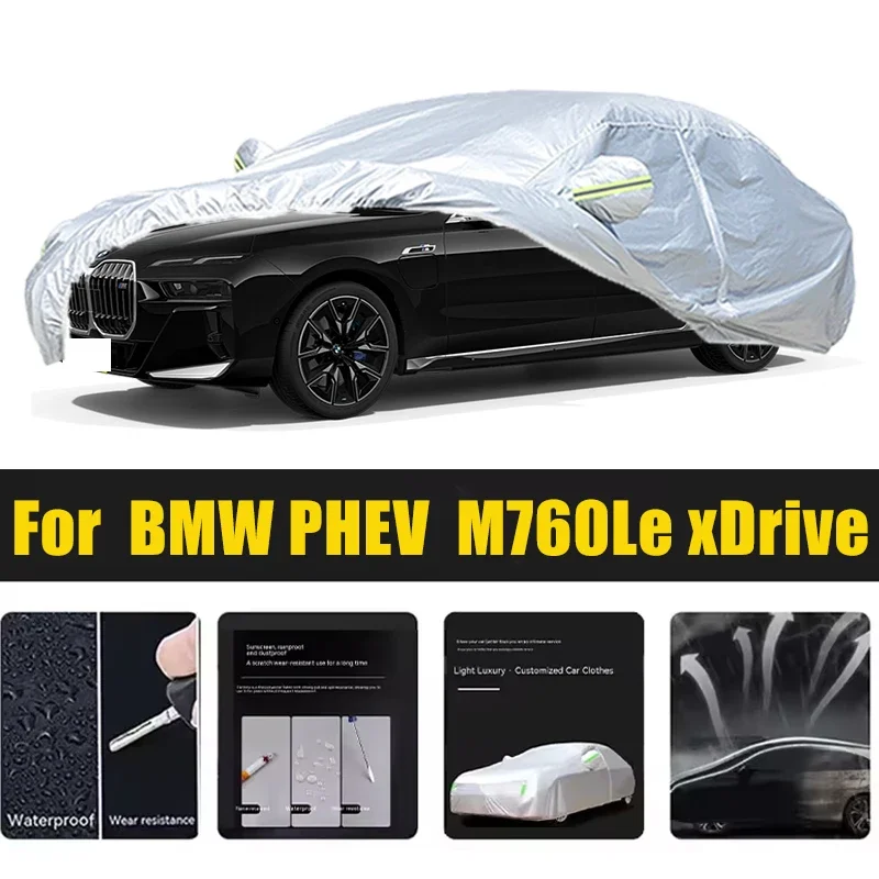 

For BMW PHEV M760Le XDrive Car Cover Outdoor Protection Covers Snow Sunshade Waterproof Dustproof Car Accessories Auto