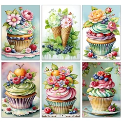 5D DIY Diamond Painting Cake Flower Ice Cream Series Diamond Mosaic Embroidery Art Picture Kitchen Restaurant Home Decoration