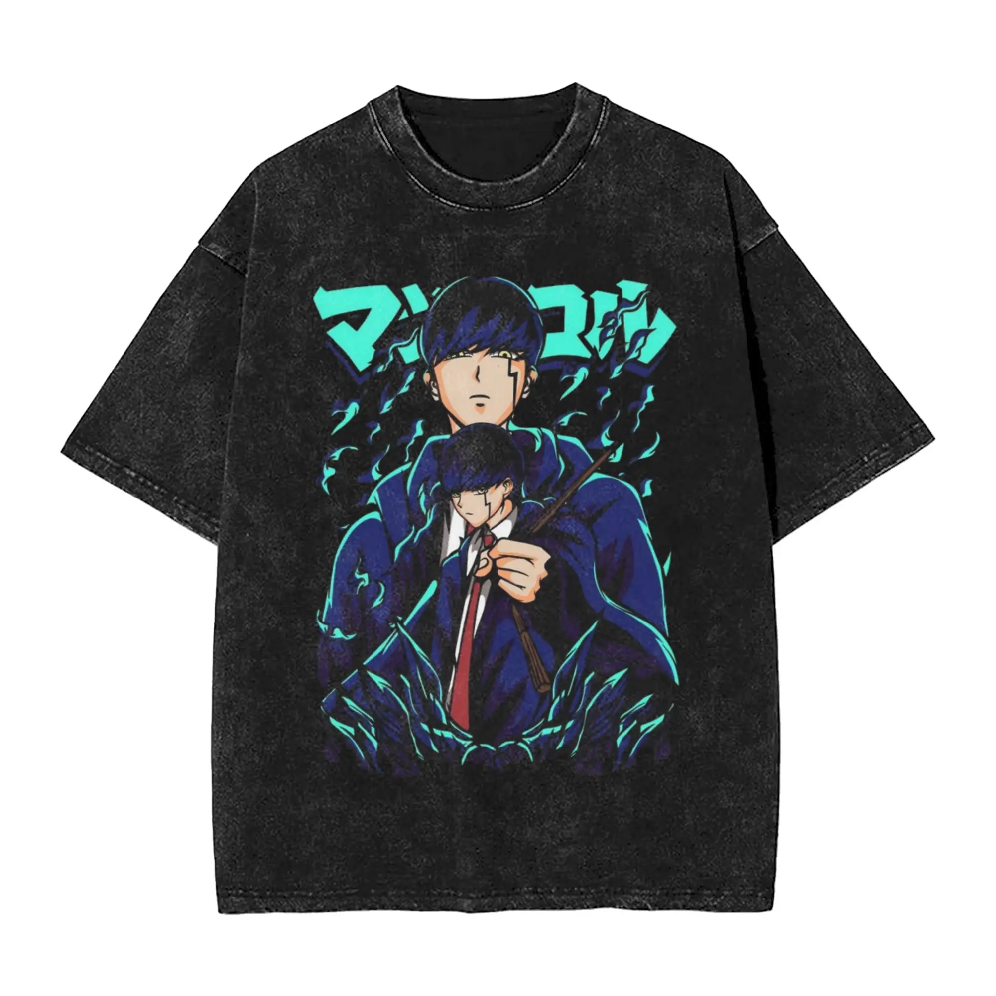 Mash Burnedeads  Washed T-Shirt Man  Y2K Funny Cotton T Shirts Summer O Neck Hippie Tees Pattern Oversized Tops
