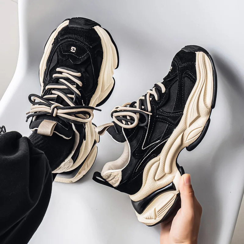Men's shoes autumn and winter new fashion trend brand high-end casual sports shoes tire sole made old dad's trendy shoes