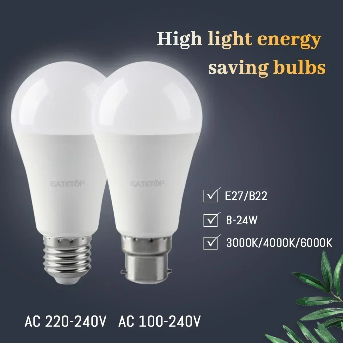 

4PCS E27 B22 Led Bulb Lamps A60 A80 AC 220V 230V 110V Bulbs Light 8W 18W 24W Lamps For Home derection Living room Lighting