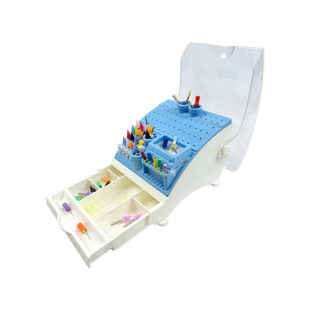 Multifunctional Dental Burs Bur Block Holder Odontologia Sterilizer Case Disinfection Box with Drawer Dentist Endo File Organize