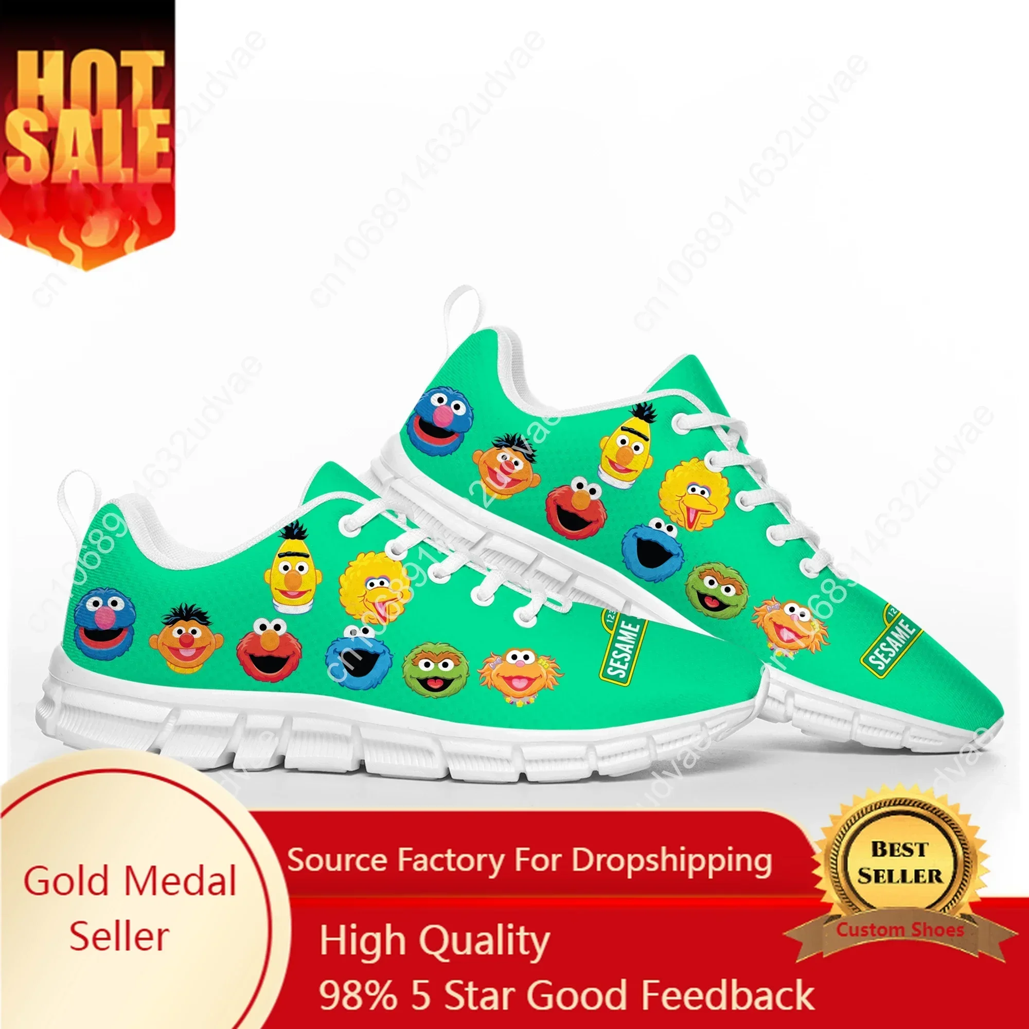 

S-Sesame Cartoon E-Elmo Sports Shoes Mens Womens Teenager Kids Children Sneakers S-Street Custom High Quality Couple Shoe