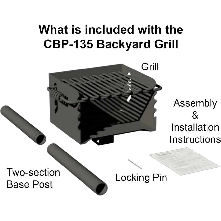เตาถ่าน Pilot Rock CBP-135 แบบพกพาสำหรับตั้งแคมป์และปิ้งย่างกลางแจ้ง พร้อมขาตั้งหมุนได้เพื่อการควบคุมความร้อนอย่างมีประสิทธิภาพและการปรุงอาหารแบบพกพา