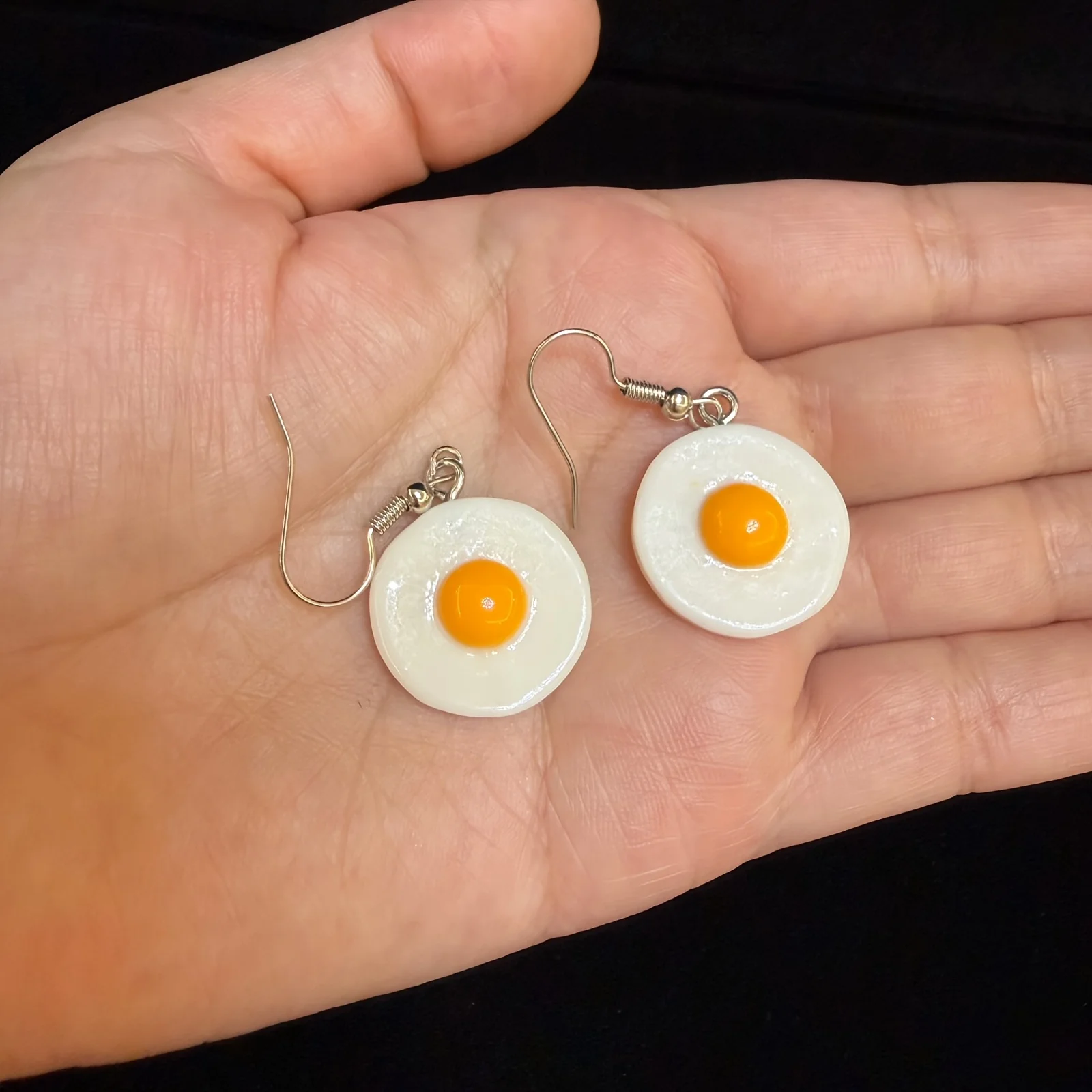 1 Pair Fried Eggs, Cute Fried Eggs, Omelette Earrings