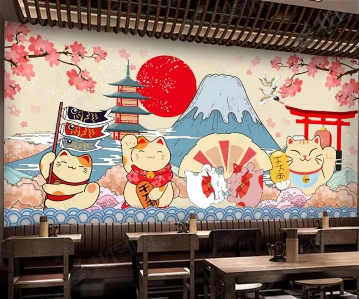 Customized Wallpaper Photo Japanese Cuisine Sushi Japanese Lady  Mural Tapestry Dining Background Wall 3d wallpaper