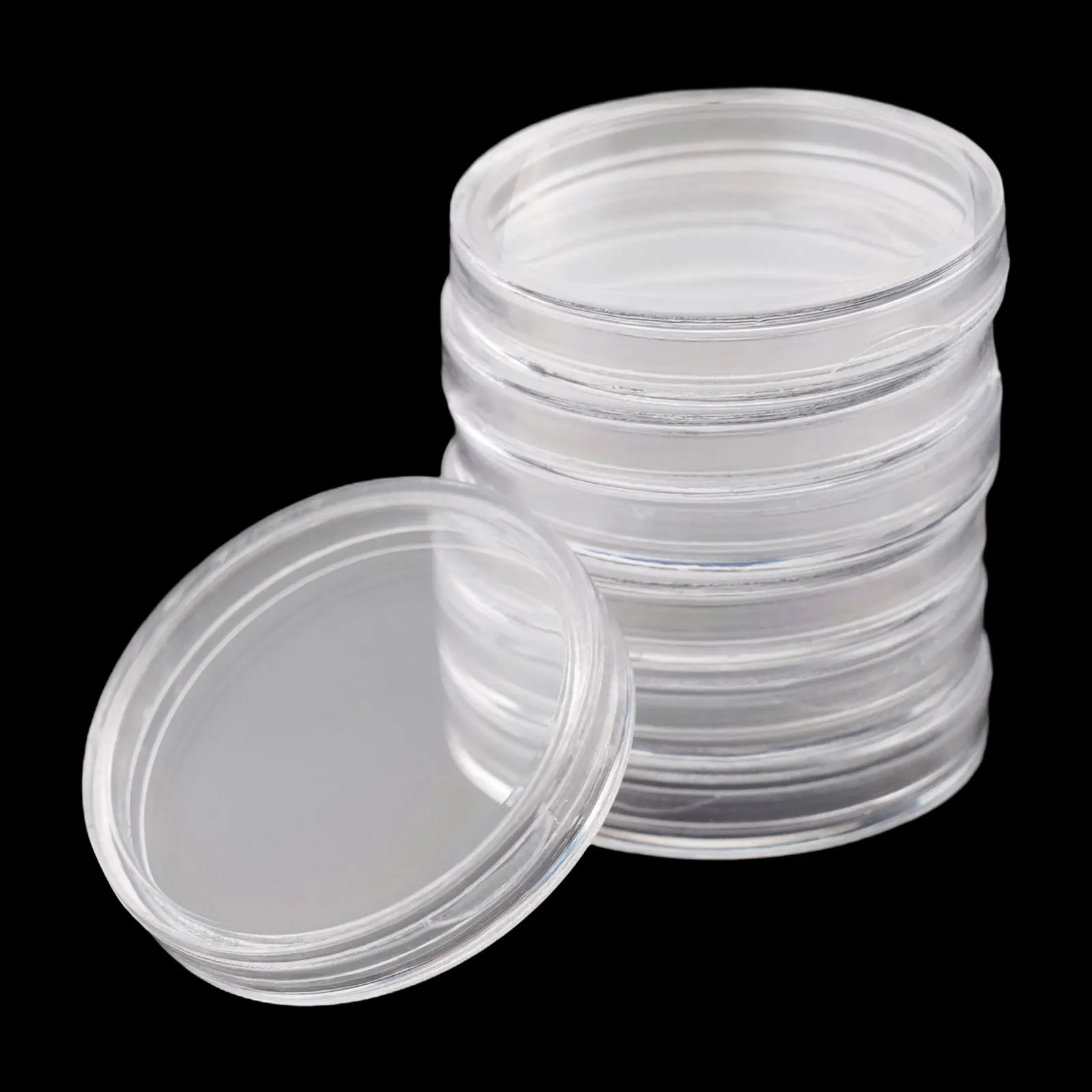 100pcs Transparent Coin Storage Capsules for 22mm with Opening Design to Help Maintain Coin Condition Over Time