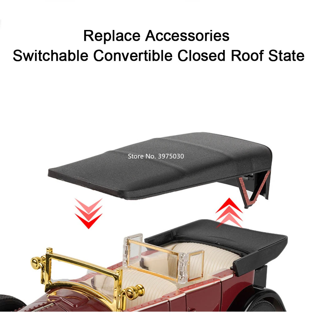 1:24 لفات رويس فانتوم سيارات عتيقة ألعاب نماذج مصغرة سبيكة دييكاست مع التراجع الصوت ضوء المركبات للأطفال هدايا