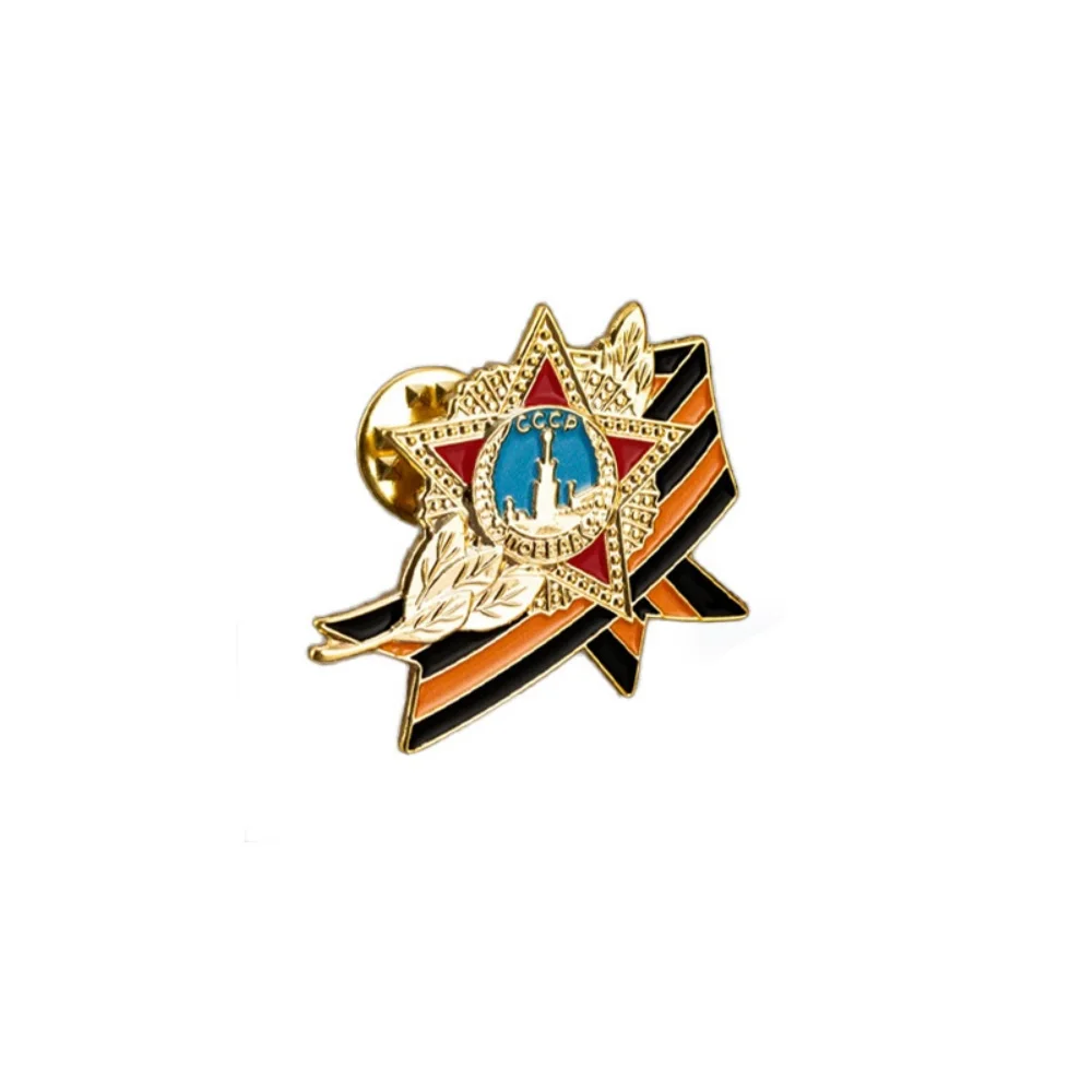 Creative  Russian Flag George Ribbon Pin Alloy Enamel Badge Men Women Coat Shirt Corsage Hat Bag Badge