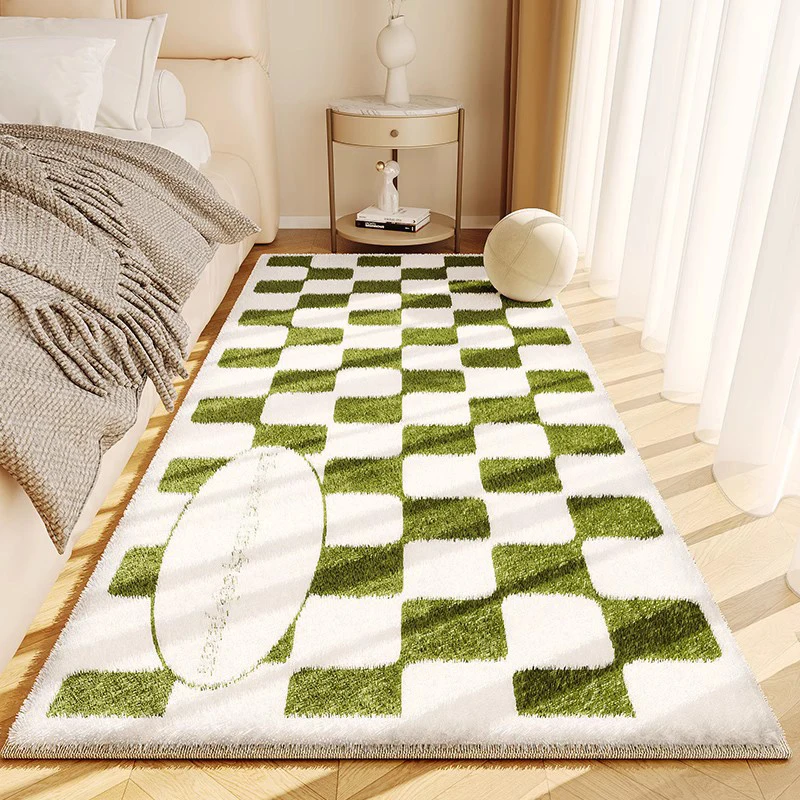 Minimalist Bedroom Plush Carpet Soft Fluffy Washable Floor Mat_voghion.com