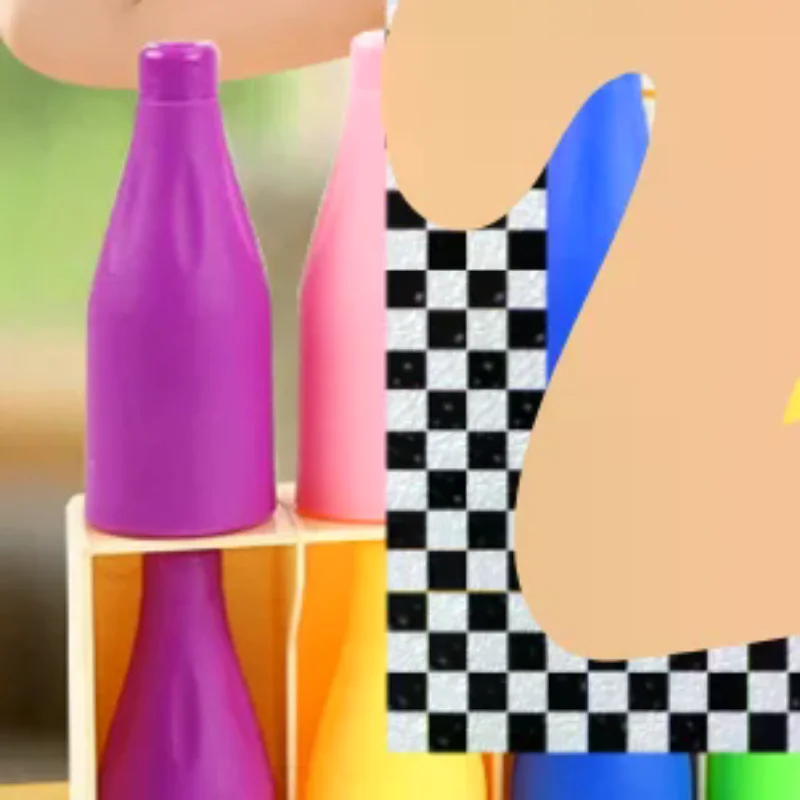 Children's Fun Beverages Color Match Toys 10/20bottles + Base,Early Childhood Guessing Memory Training Interactive Puzzle