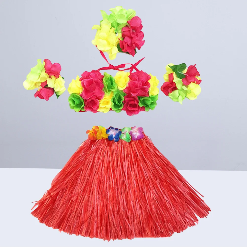 5-teiliger Hula-Tanzrock, Gras, hawaiianische Partyröcke, Luau Performance-Kostüme