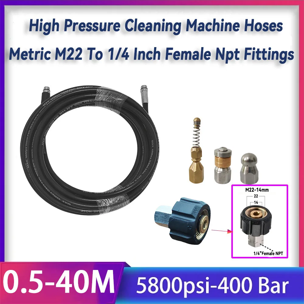 Sewer Cleaning Pressure Cleaning Machine Hose and Quick Connecto, Metric M22 to 1/4 Iinch Internal Thread Npt Joint