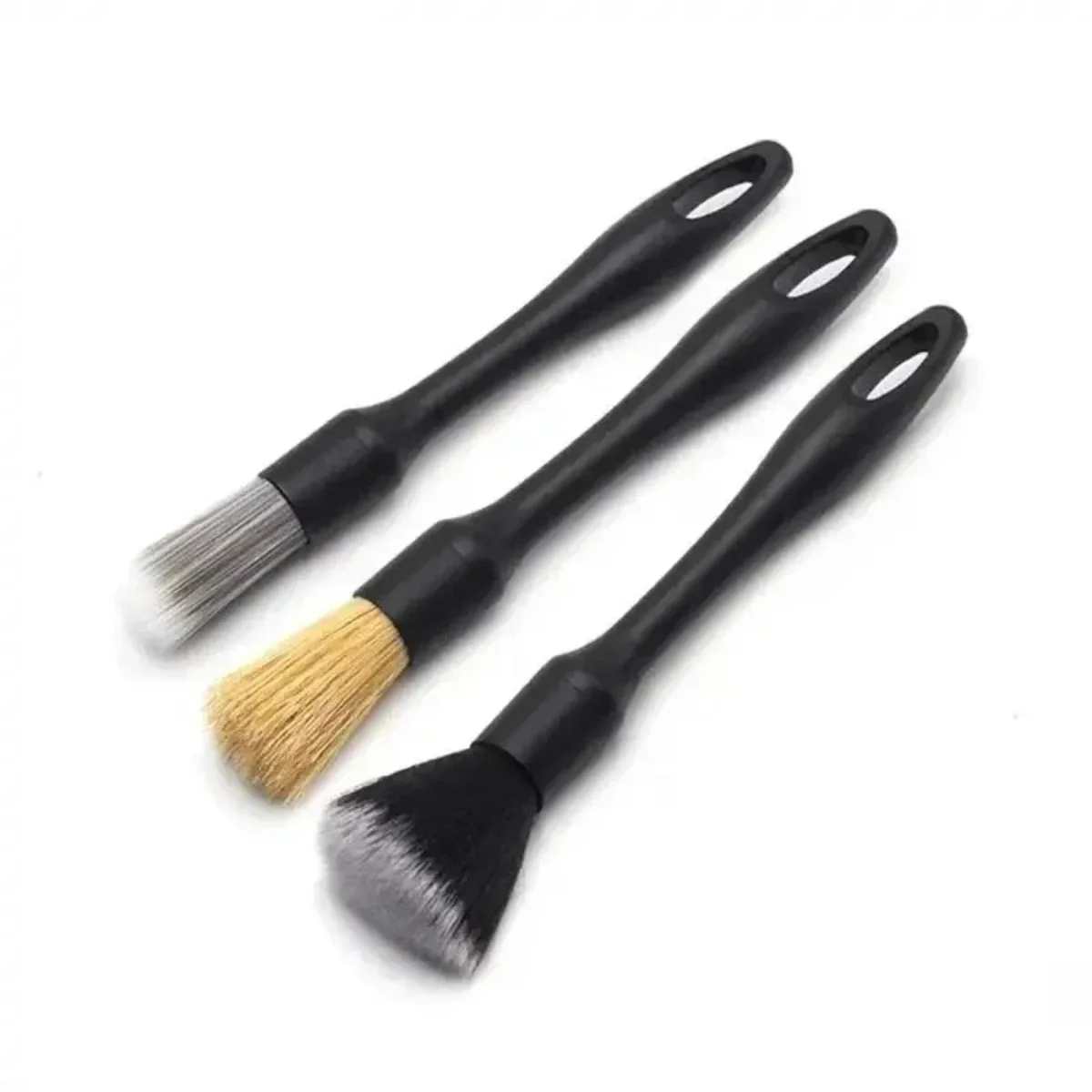 Soft Synthetic Wool 3PCS Automotive Interior Detail Brush Set Instrument Panel Air Vent Dust Brush Uses For Car Cleaning