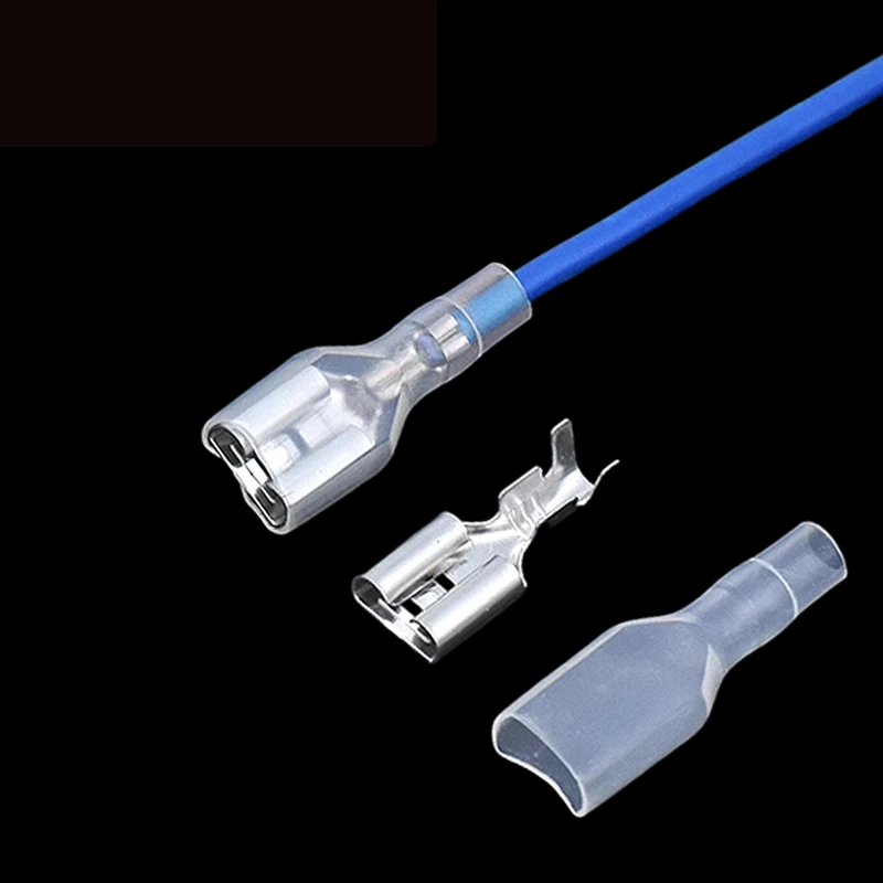 6.3/4.8/2.8MM Cold Pressed Terminal Connection Terminal Copper Connector Quick Plugging Electrician Maintenance Tool 300PCS