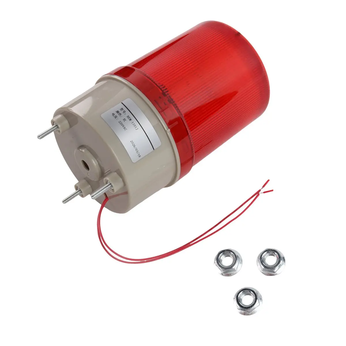 |NEWABAG|Industrial Flashing Sound Alarm Light,BEM-1101J 220V Red LED Warning Lights Acousto-Optic Alarm System Rotating