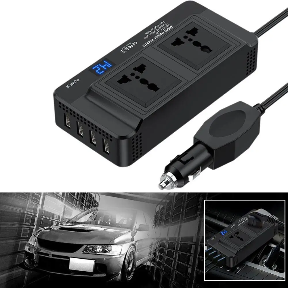 자동차 200W 인버터 액세서리 담배 라이터, 자동 USB 12V AC-인버터 소켓 피크 마운트, AC DC EU 220V 전원 40 S7U7