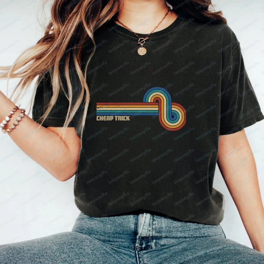 Unique Cheap Trick Printed T-shirt - Unisex Trendy Hip-hop Style Short-sleeved, Suitable for Both Men and Women, Large Size