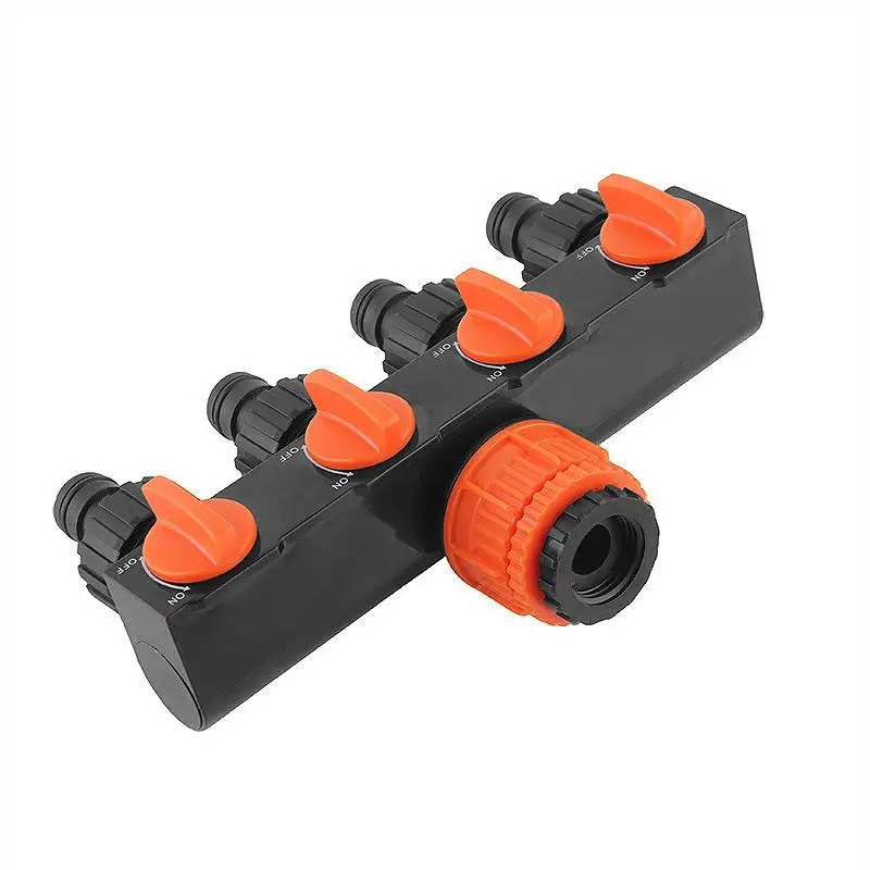 Drip Irrigation Pipe Splitter 4 Way Multi Tap Garden Water Connector Quick Setup for Houseplants Outdoor Use