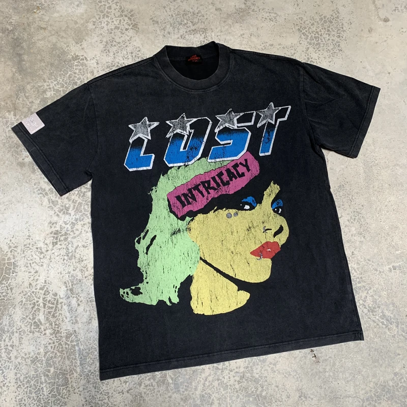 

2025 New Arrived Lost Intricacy Top Tee Men Women Couples Streetwear High Street Vintage Colorful Letter Print LOST T-shirts
