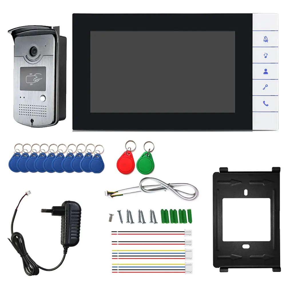 Imagem -06 - Wired Video Intercom System Video Entry Door Phone Campainha Monitor Lcd com Rfid Câmera ao ar Livre para Casa Villa Apartamento