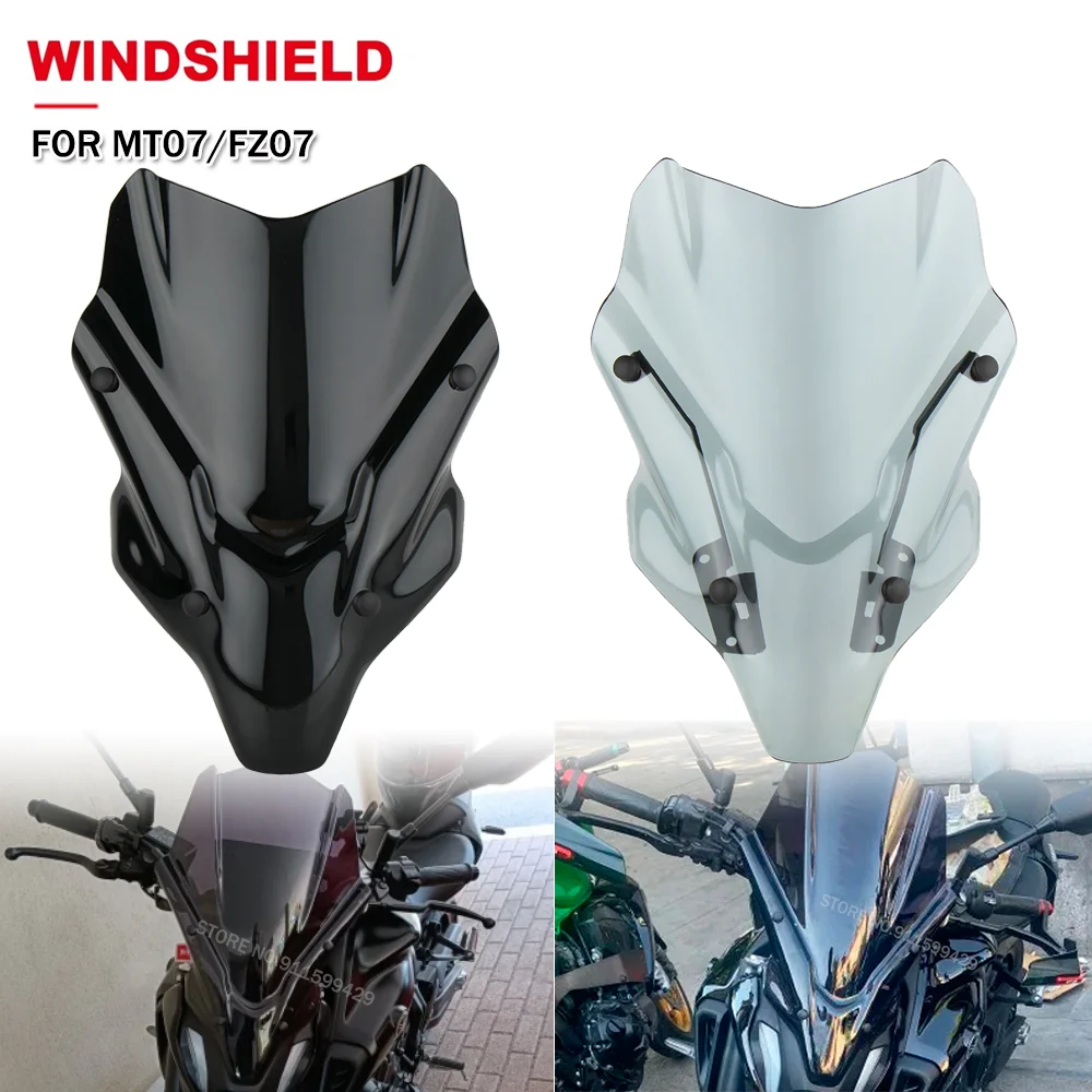 

Motorcycle Windshield Windscreen Double Bubble Wind Screen With Bracket For Yamaha MT07 FZ07 MT FZ 07 Wind Deflector Protector