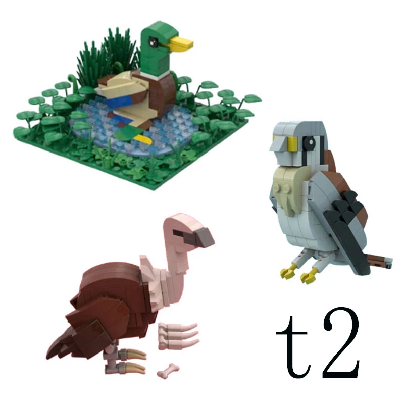 

Строительные блоки для сборки мелких частиц MOC-211667 115 шт., креативное животное, птица, дикая утка, развивающая игрушка, модель здания gif