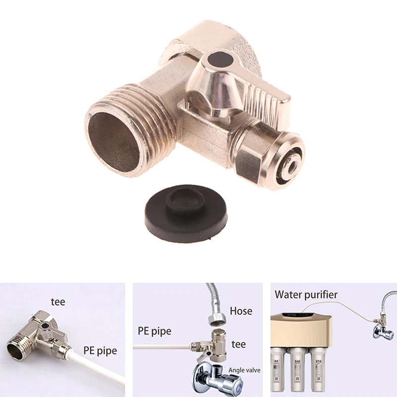 1PC Water Filter Purifier Adapter 1/2'' To 1/4" Ball Valve Faucet Tap Safe Zinc Alloy Joint Universal Valve Accessories Replace