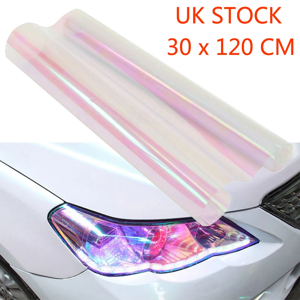 

30x120cm Car Headlight Tint Film Transparent Stretchable Water Resistant Self Adhesive Vinyl Wrap for Fog Lights Side