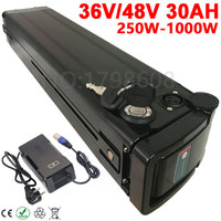 Powerful 48V 30Ah 25Ah 20Ah 15Ah 12Ah 10Ah Silver Fish Electric Bike Bateria Accu 1000W 750W 500W Lithium eBike Bicycle Battery