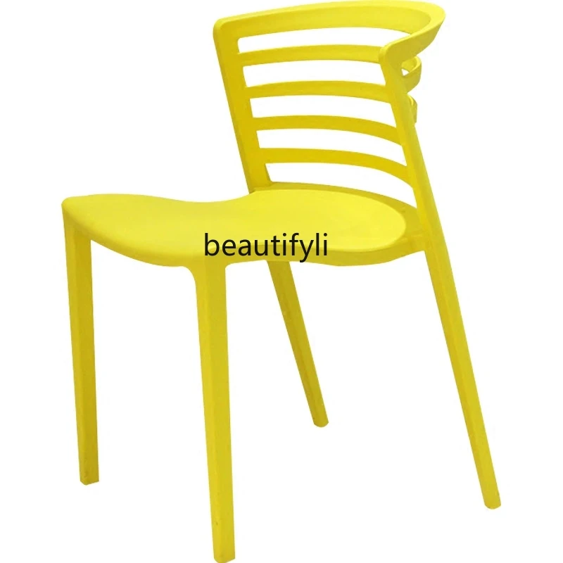 

zqComputer Chair Plastic Dining Chair Ribbon Home Fast Food Negotiation Outdoor Desk-Chair Back Seat