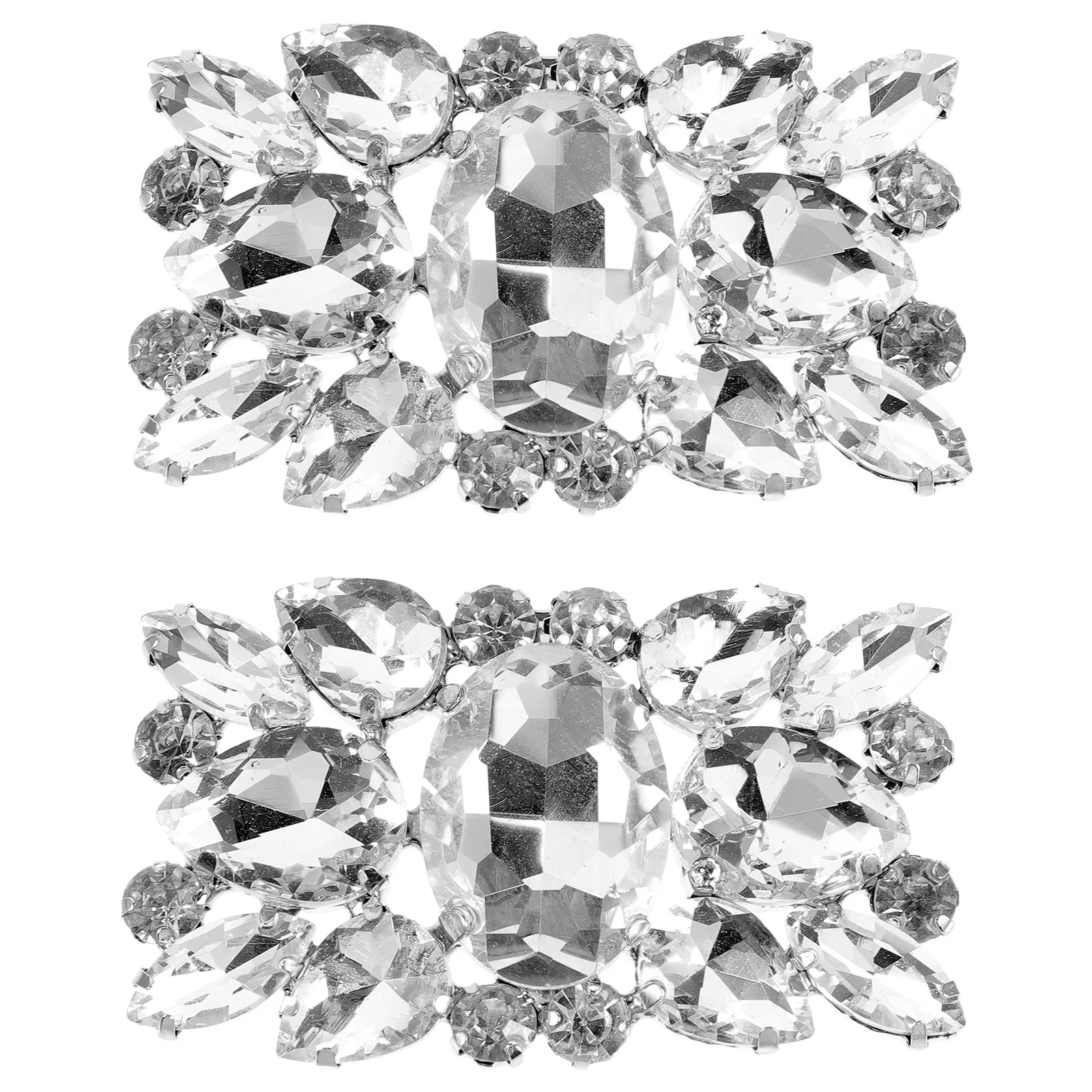 2Pcs Shoe Clips Crystal Rhinestone Zinc Alloy Bridal Shoe Buckles Wedding Dress High Heel Decoration Jewelry Crystal Decorations