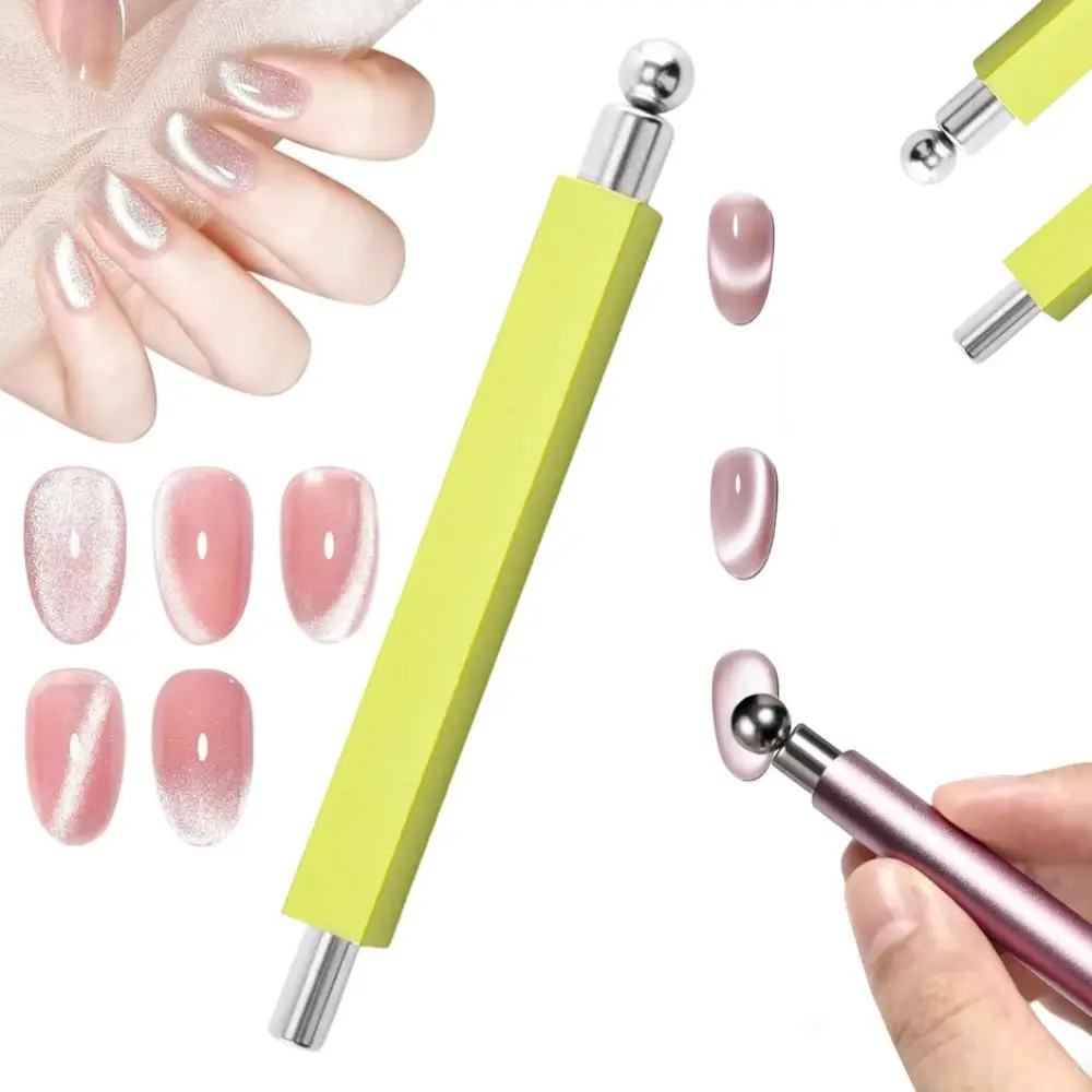 عصا مغناطيسية على شكل عين القطة برأسين مع كرة فولاذية مضادة للانزلاق للأشعة فوق البنفسجية أدوات مغناطيسية للأظافر محمولة متعددة الوظائف #2