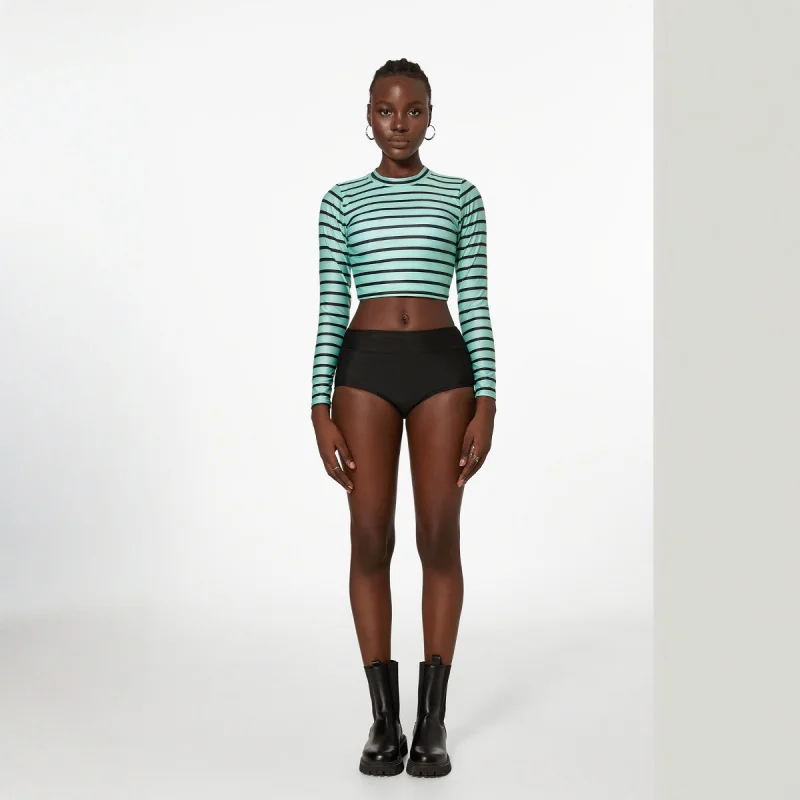 

insStriped Two-Piece Long Sleeve High-Waisted Swimsuit for Women