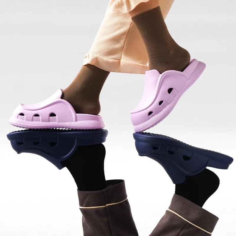 Women Mules Platform Sandals Summer EVA Solid Color Jelly Slippers Thick Sole Non-slip Outdoor Slides Men Flip Flop Mujer Shoe