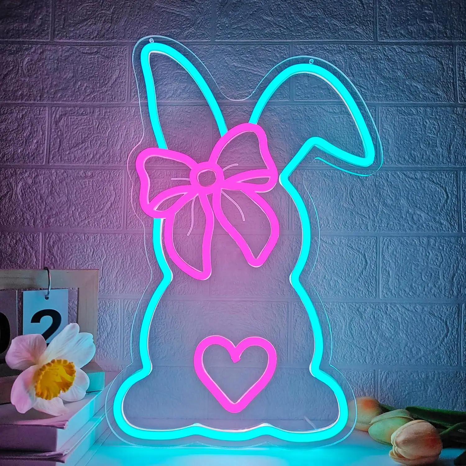 

Неоновая вывеска «Пасхальный кролик»: милый неоновый светильник для декора спальни и гостиной, светодиодные лампы для дома и офиса, персонализированные подарки