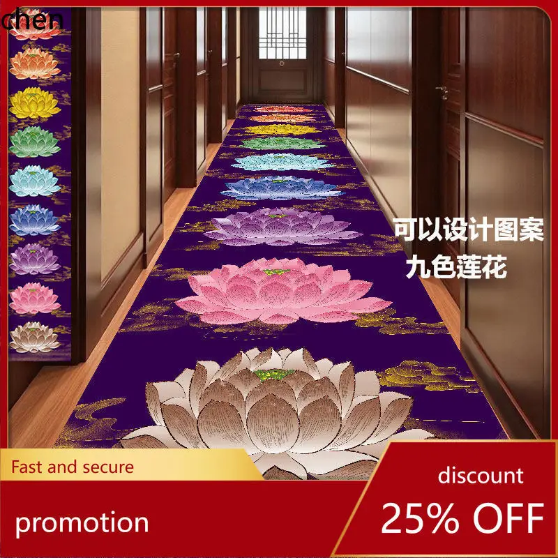 Cz nine-color lotus rug - zen room, buddhist hall, celebration hall, grand hall, corridor rug  crystal velvet, wear-resistant