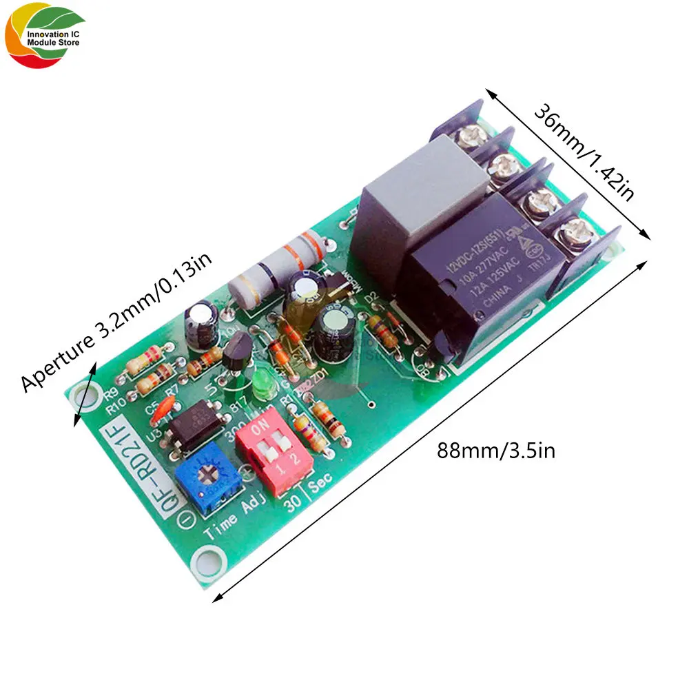 AC100V-220V Adjustable Timer Control Relay Module Turn Off Delay Switch Board For Exhaust Fan Delayed Fan Shutdown Relay Module