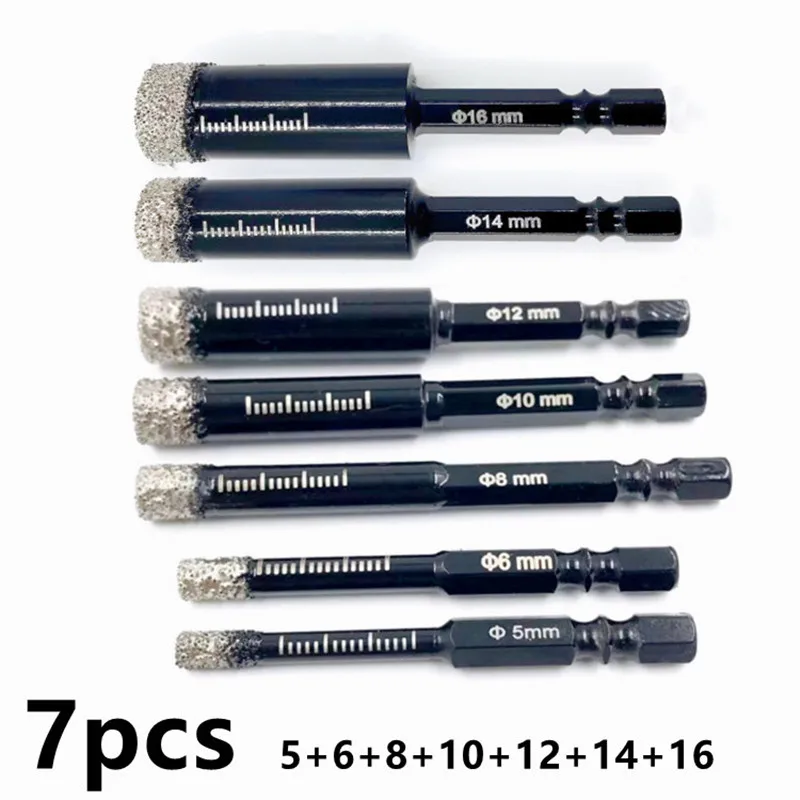 5-16mm Trzpień sześciokątny Lutowane wiertło do płytek ceramicznych na sucho Marmur Granit Płytki ceramiczne Otwieracz do otworów Diamentowe wiertło Piła otworowa