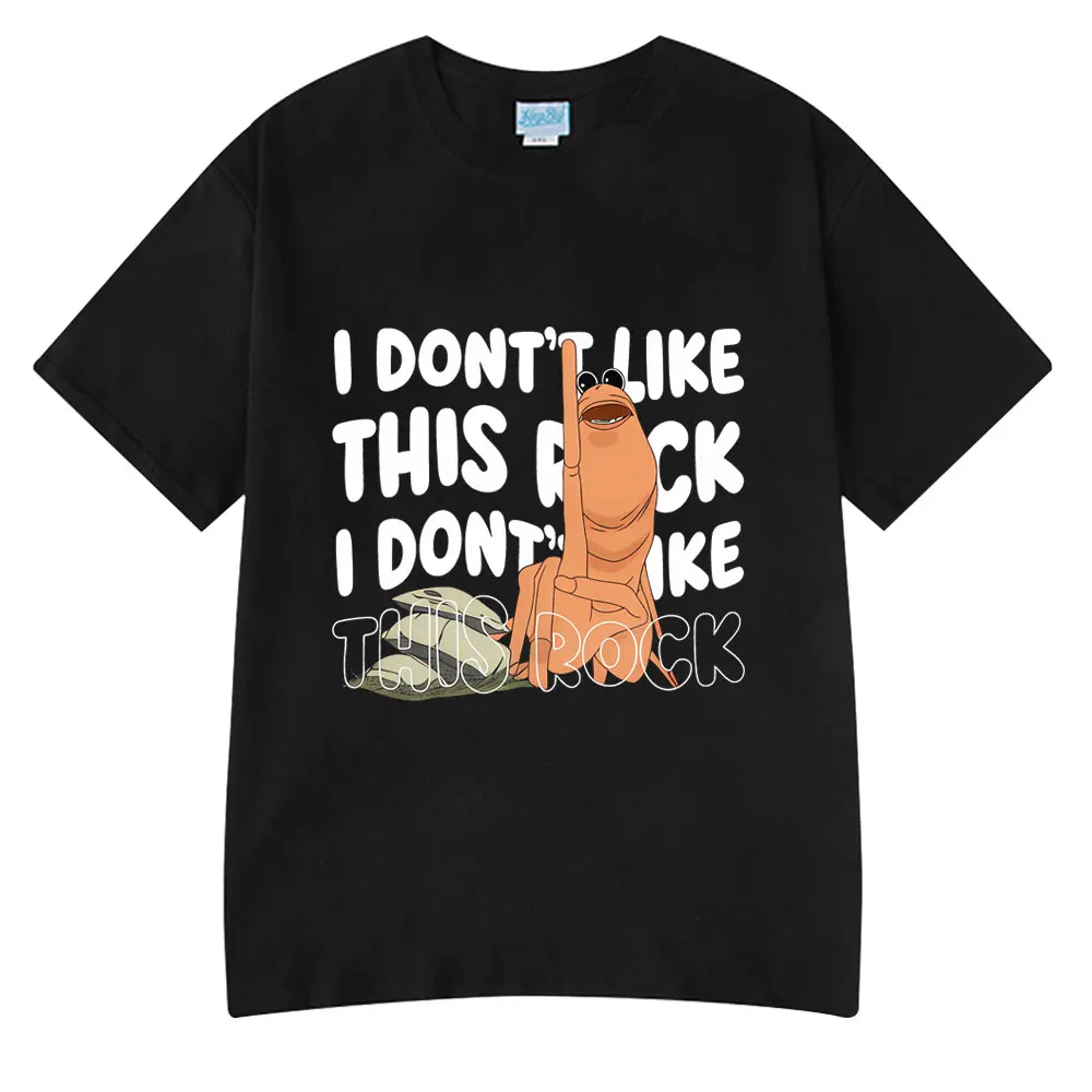 

Marcus The Worm I Dont Like This Rock Funny Meme T-Shirt Summer Men Women Fashion Vintage T-shirts Cotton Short Sleeves T Shirts