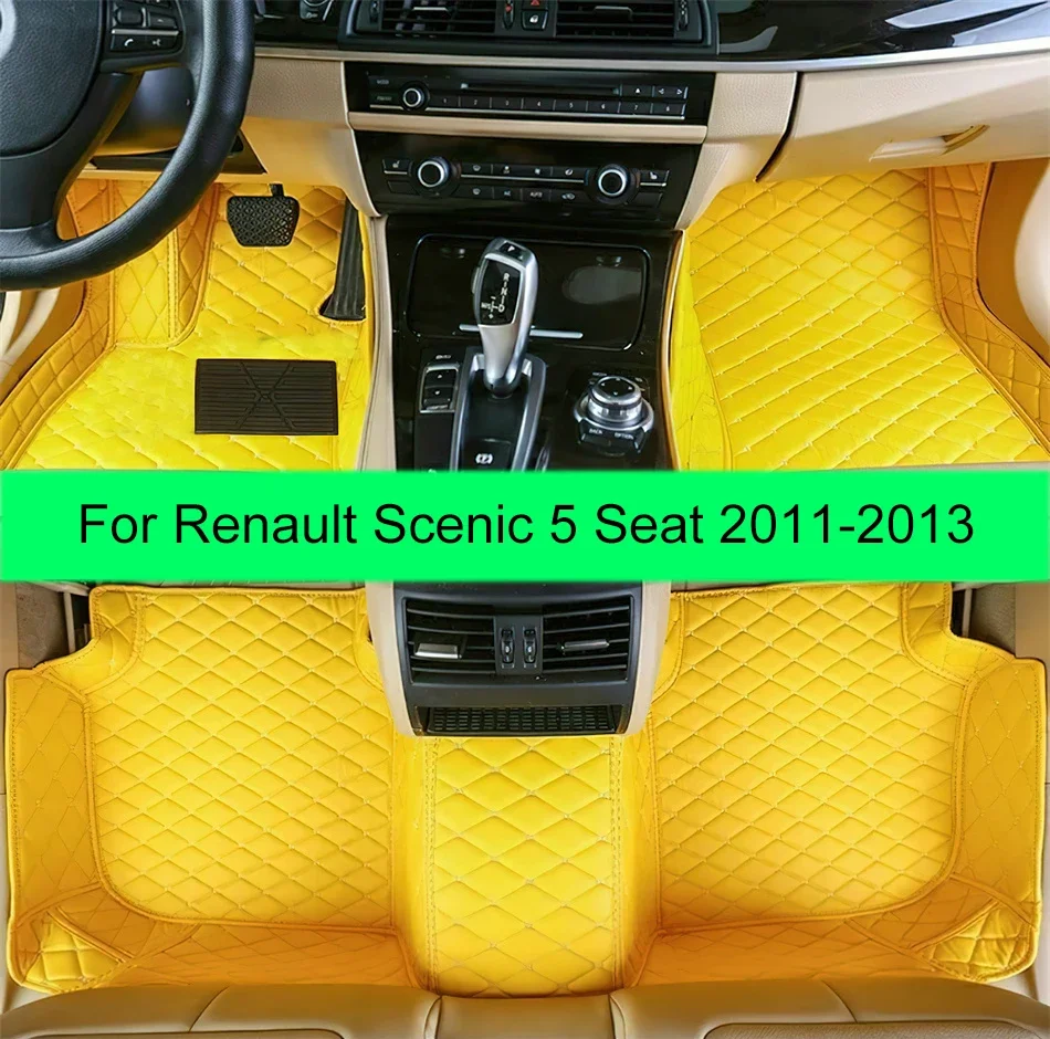 

Five Seats Car Floor Mats For Renault Scenic 2011 2012 2013 Custom auto foot Pads automobile carpet cover Interior Accessories