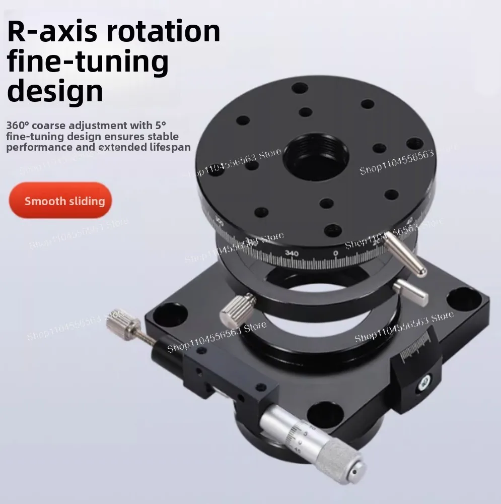 RS60-L Manual Rotary Stage 60mm R-Axis Precision Rotation Table with 360° Coarse ±5° Fine Adjustment