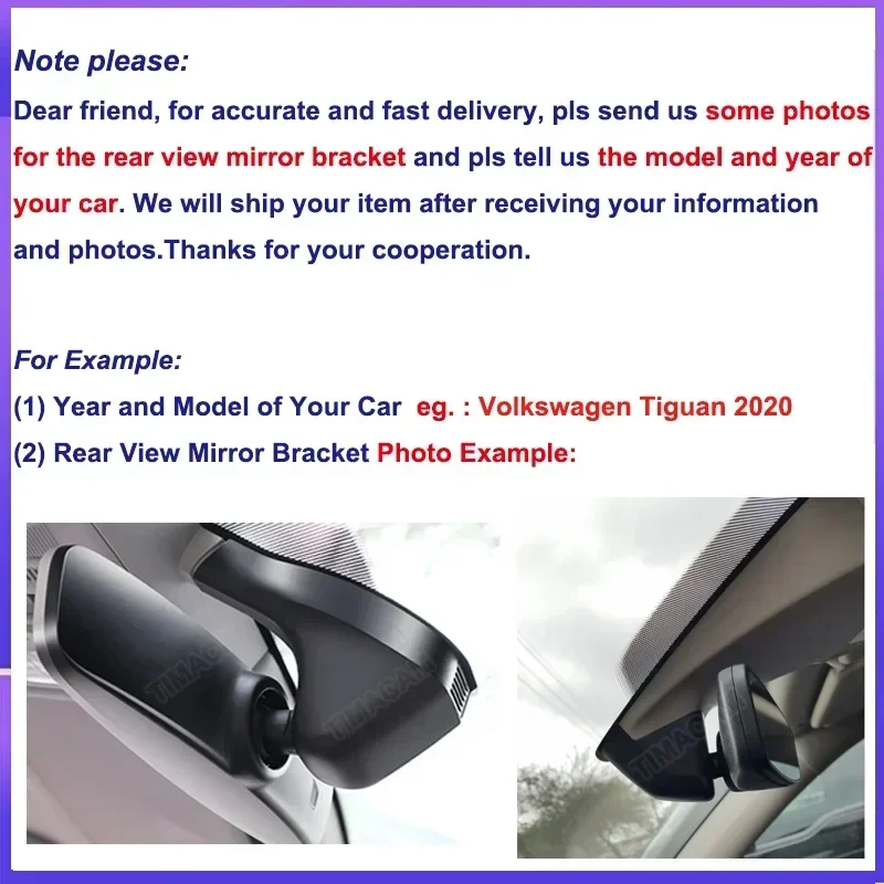4K 2160P Wifi Car Dvr Dash Cam Camera For for Volkswagen VW golf Polo Tiguan Passat Touran Jetta Arteon Touareg Multivan Magotan