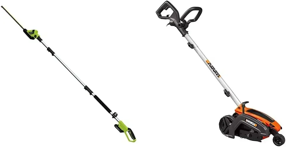 

Volt 20-Inch Cordless Pole Hedge Trimmer, 20 inch, 2.0AH Battery ; Fast Charger Included & 12 Amp 7.5'' Electric Lawn Edger