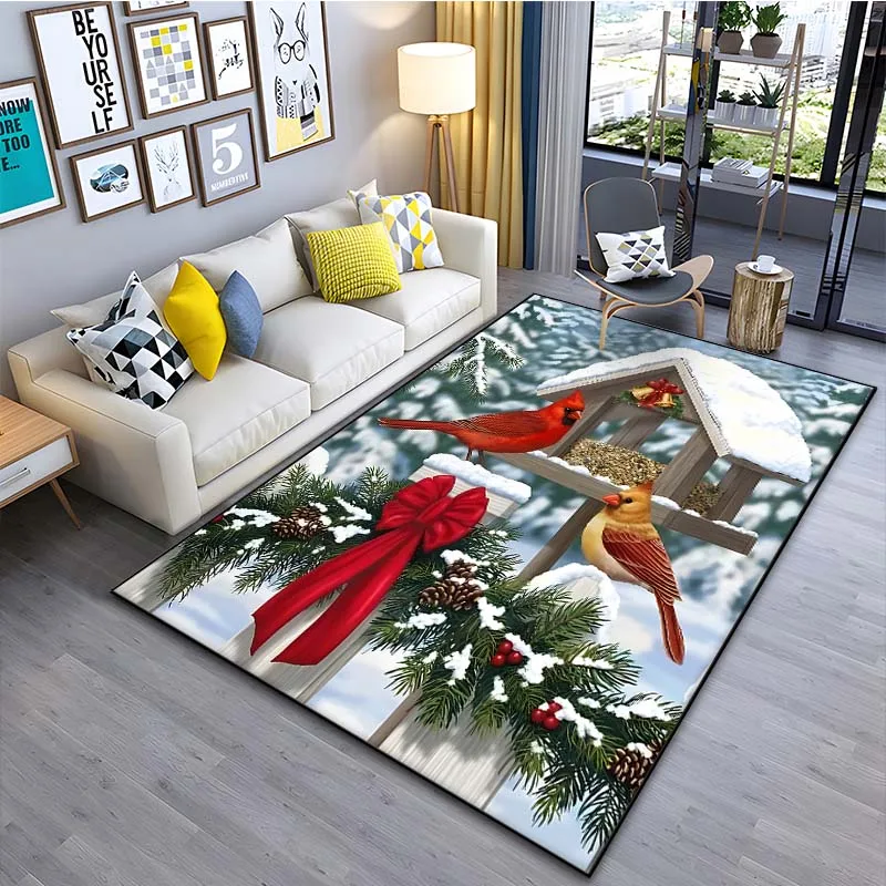 Bring Good Luck Christmas Bird Cardinal Pattern Floor Rug 15 Size Living Room Bedroom Bedside Bathroom Floor Mat Area Rug Carpet