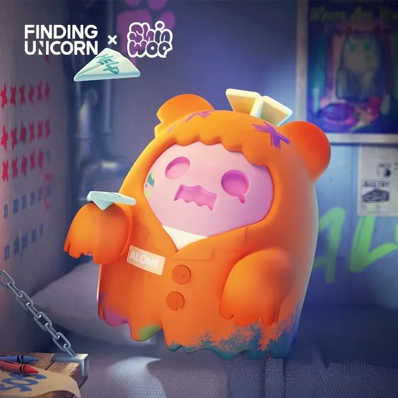 Genuine Finding Unicorn Shinwoo Baddy Bear Town Series Toys Mystery Garage Kit Mistery Figure Kawaii Funny Toy Child  Model Gift