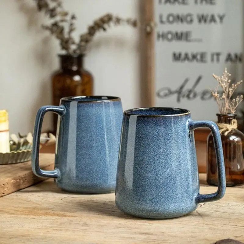 QX2E Distinctive Handmade Ceramic Cup Showcasing Unique Raku Glazed Art 350Ml Size Gift for Coffee Enthusiasts